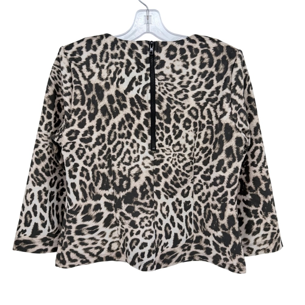 Cabi Sophia Top Women XS Tan Animal Print Mob Wife Edgy Career Contemporary Chic - Picture 5 of 9